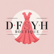 Logo of DSYH Boutique with a pink dress on a light pink background